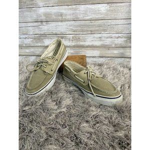 sperry top sider mens 11 canvas Khaki deck￼ boat shoes Classic Neutral￼ Slip On